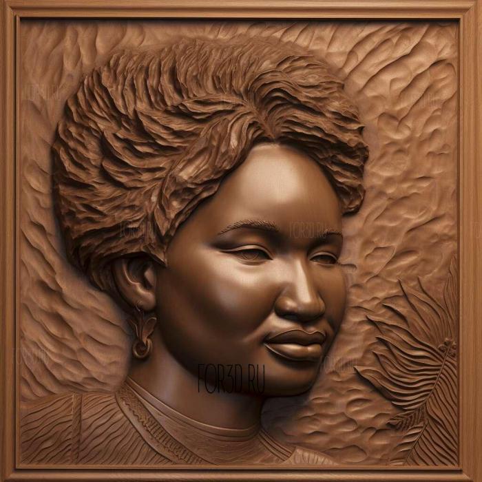 Stacey Abrams 3 stl model for CNC